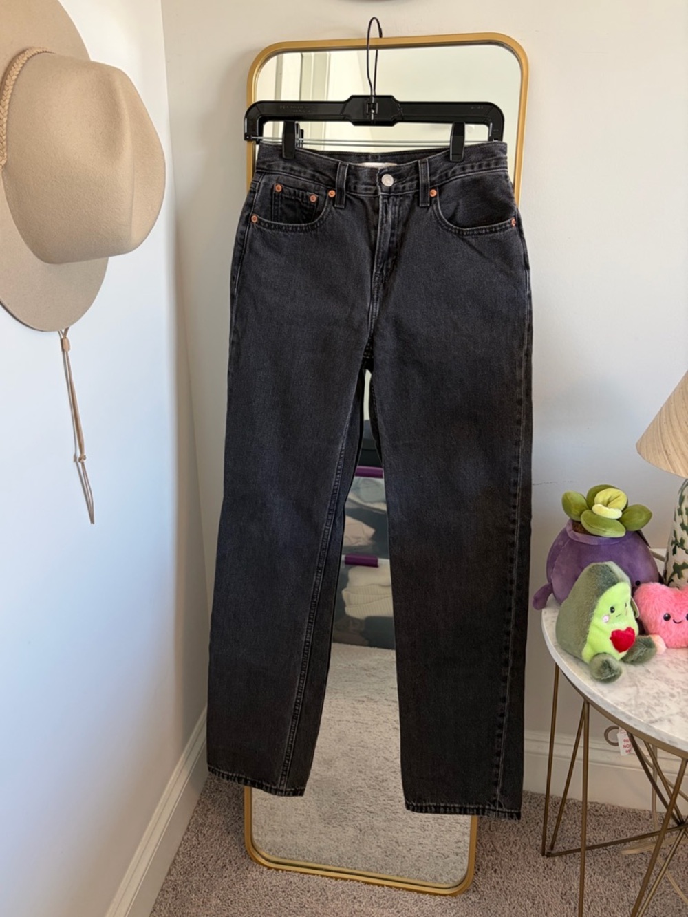 Levi’s Low Pro Straight Leg Jeans Black Crystal Dream 90s